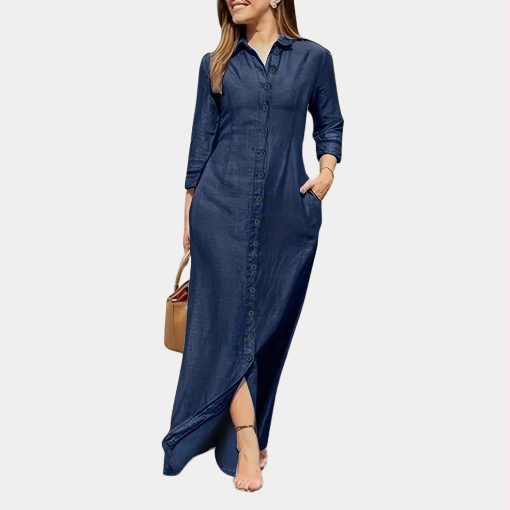 Elegancka Sukienka Koszulowa Maxi | Ponadczasowy Styl