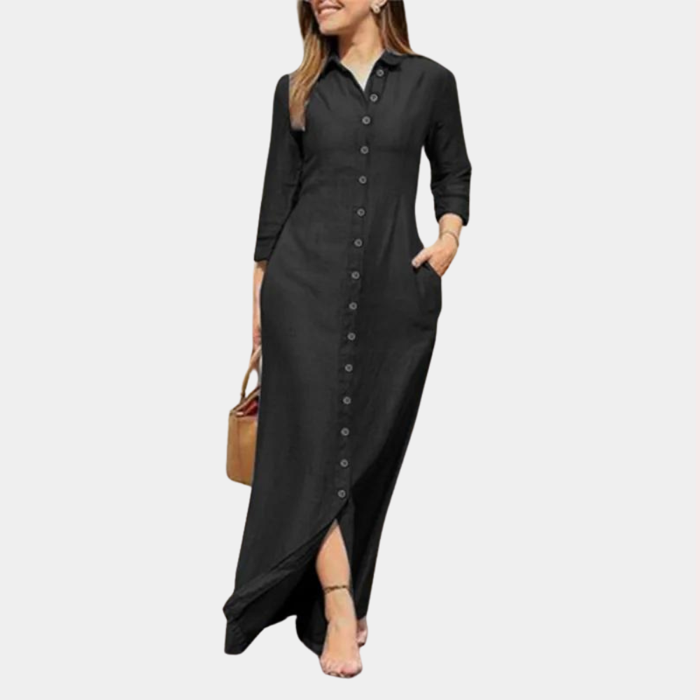 Elegancka Sukienka Koszulowa Maxi | Ponadczasowy Styl