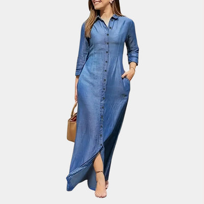 Elegancka Sukienka Koszulowa Maxi | Ponadczasowy Styl