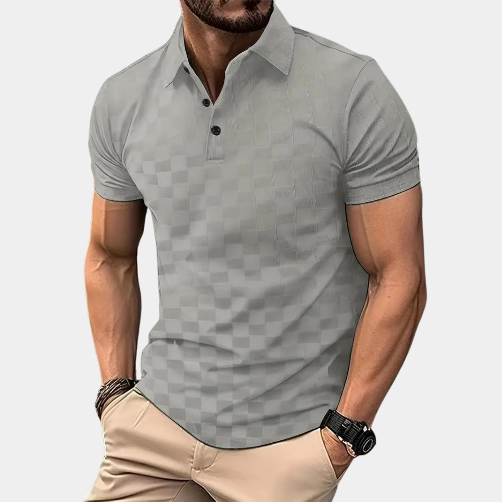 Męskie polo z krótkim rękawem w stylowym kroju