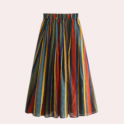 Vintage Spódnica W Paski - Trendowy Design