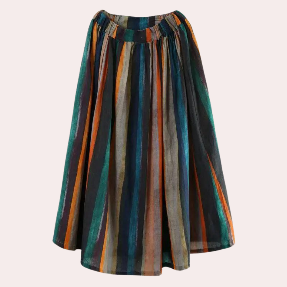 Vintage Spódnica W Paski - Trendowy Design