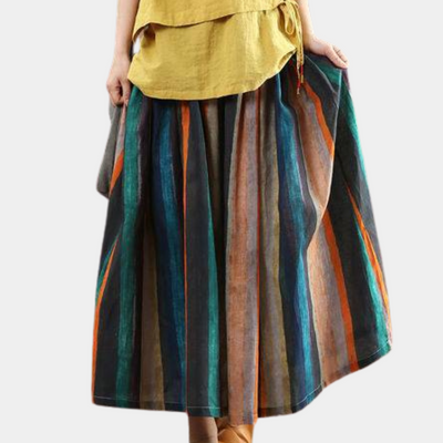 Vintage Spódnica W Paski - Trendowy Design