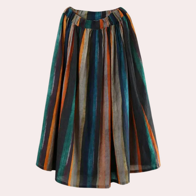 Vintage Spódnica W Paski - Trendowy Design