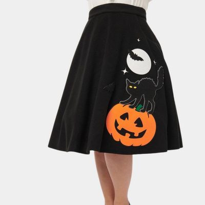 Halloweenowa Spódnica Vintage – Stylowy Krój i Nowoczesny Design