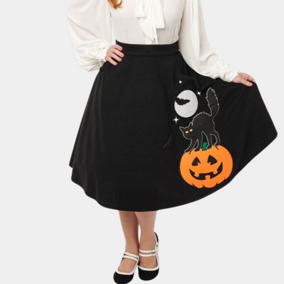 Halloweenowa Spódnica Vintage – Stylowy Krój i Nowoczesny Design
