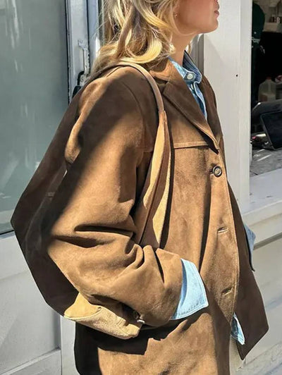 Casualowy Kardigan w Stylu Vintage Z Kieszeniami