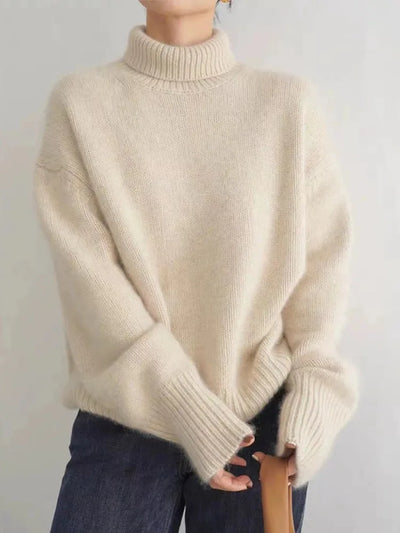 Damski Stylowy Golf Sweter | Cienki Dopasowany