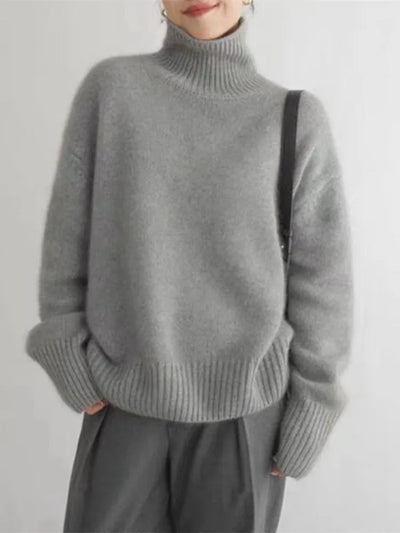 Damski Stylowy Golf Sweter | Cienki Dopasowany