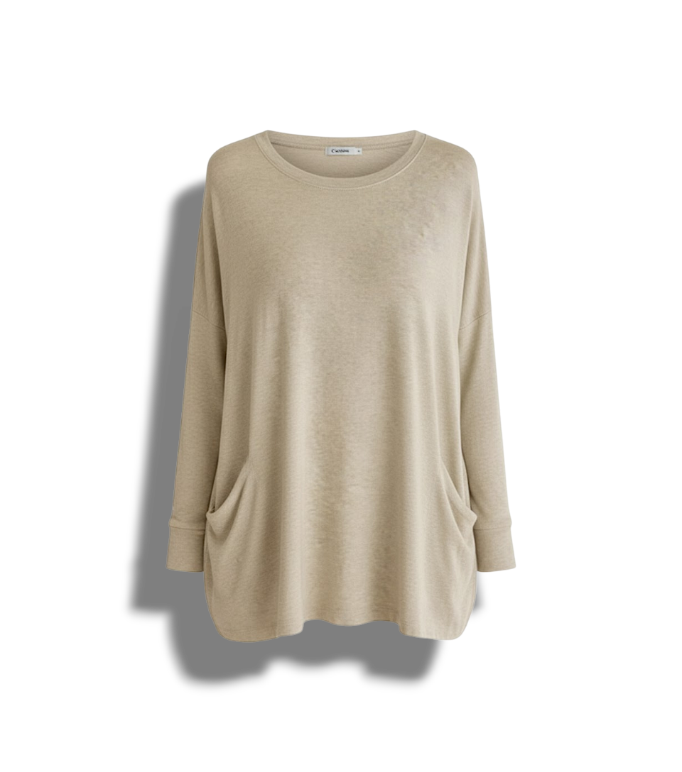 Casualowa Oversize Bluza – Sweter z Okrągłym Dekoltem