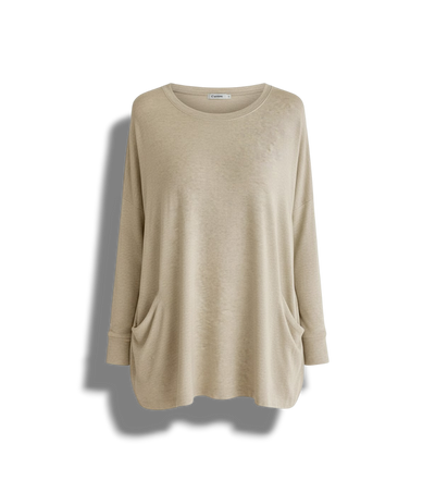 Casualowa Oversize Bluza – Sweter z Okrągłym Dekoltem