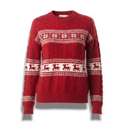 Przytulny Świąteczny Sweter Dziany – Stylowa Zimowa Moda