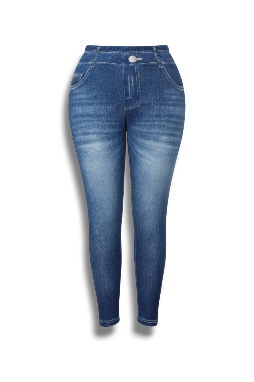 Elastyczne Jegginsy Plus Size – Spodnie z Wysokim Stanem