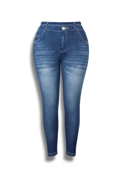 Elastyczne Jegginsy Plus Size – Spodnie z Wysokim Stanem