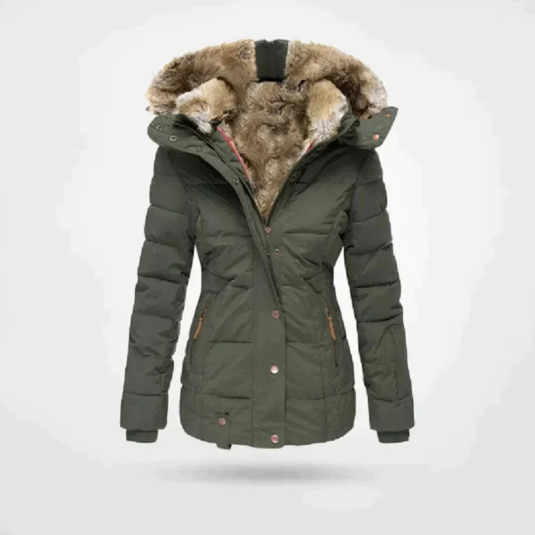 Zimowy Płaszcz Z Długim Rękawem I Kapturem – Casual Parka W Jednolitym Kolorze