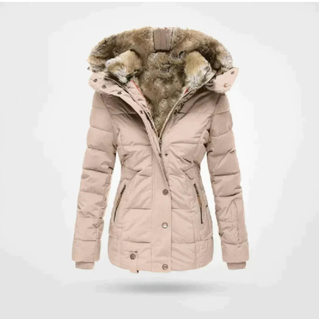Zimowy Płaszcz Z Długim Rękawem I Kapturem – Casual Parka W Jednolitym Kolorze