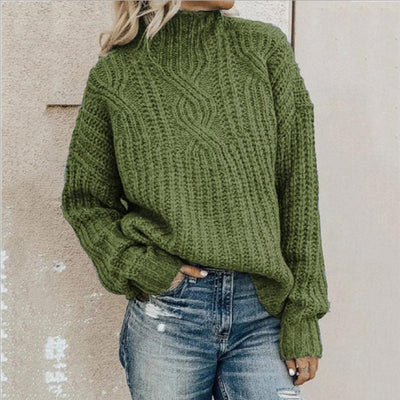 Przytulny Dziany Sweter Z Golfem – Zimowy Sweter