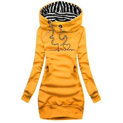 Sweter Zimowy Damski Z Motywem Bicia Serca