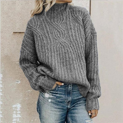 Przytulny Dziany Sweter Z Golfem – Zimowy Sweter