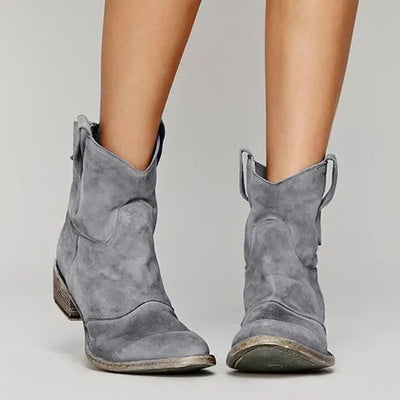 Skórzane Botki Western Damskie – Styl Retro