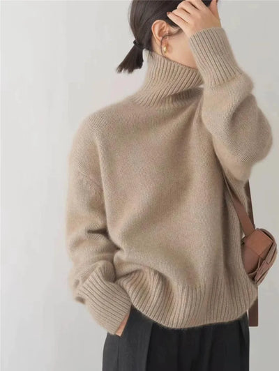 Damski Stylowy Golf Sweter | Cienki Dopasowany