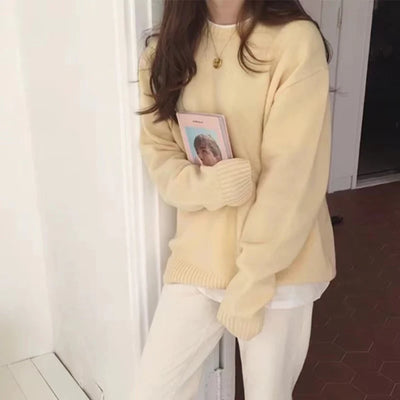 Luźny Dziany Sweter – Codzienne Stylizacje
