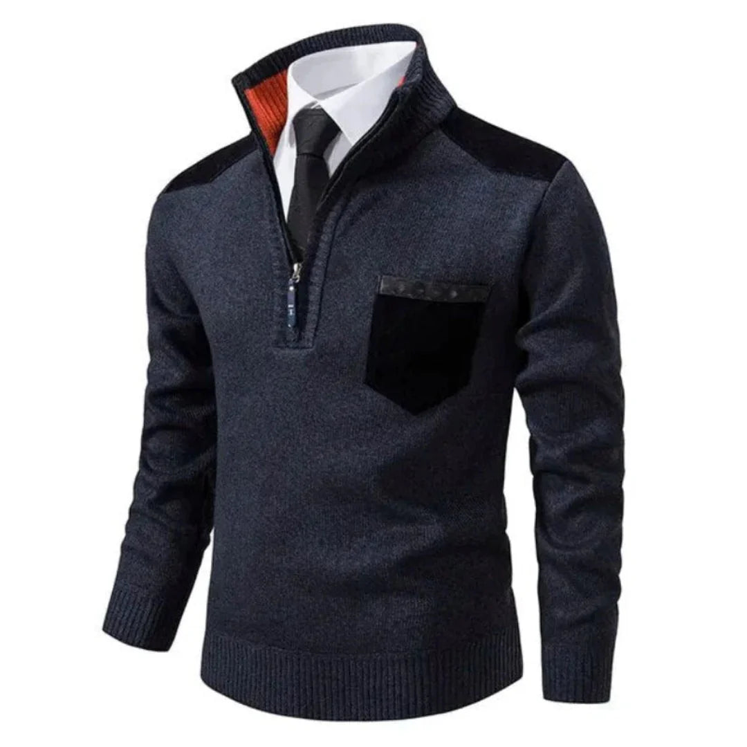 Gruby Dzianinowy Golf – Sweter z Półzamkiem