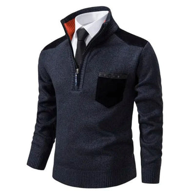 Gruby Dzianinowy Golf – Sweter z Półzamkiem