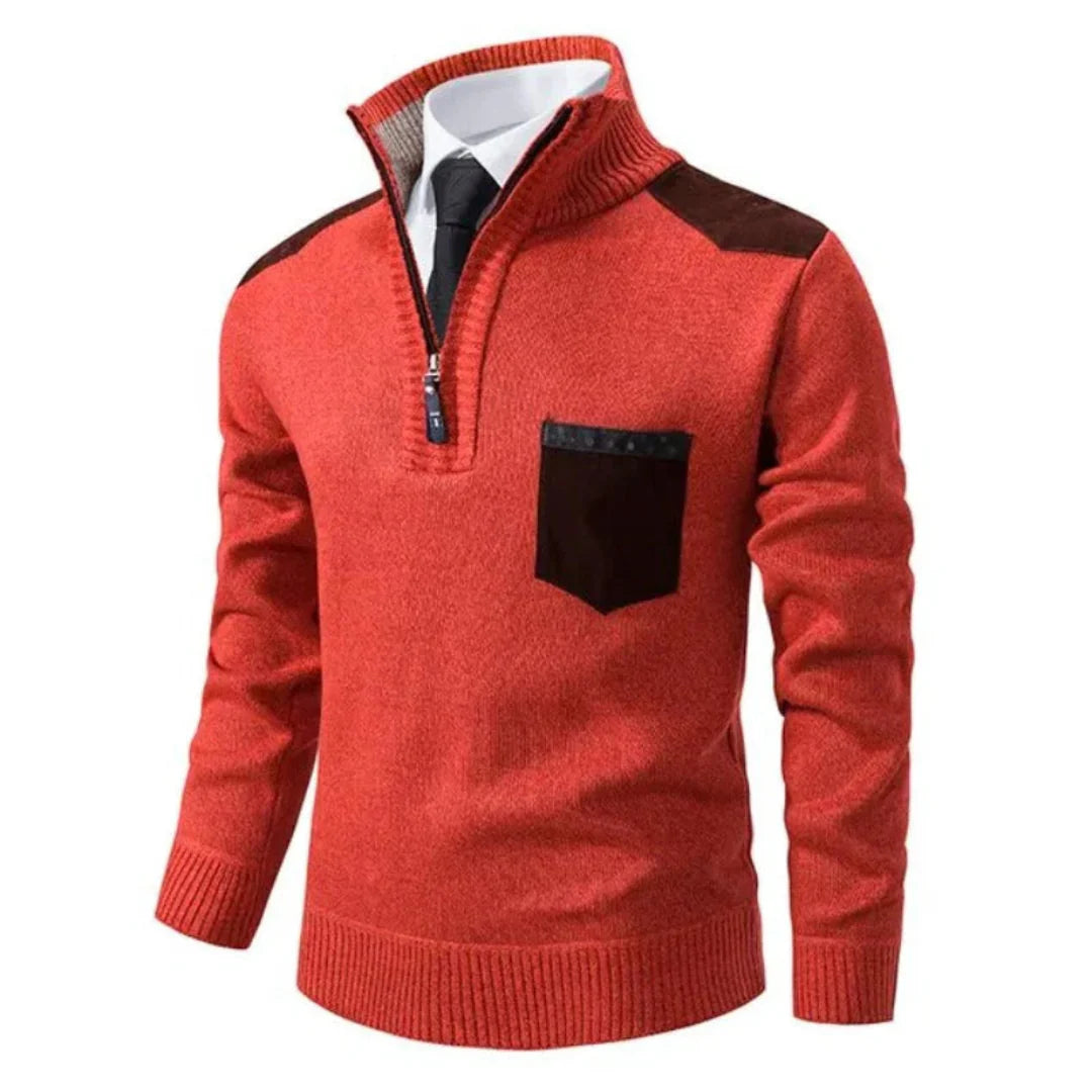 Gruby Dzianinowy Golf – Sweter z Półzamkiem