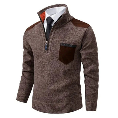 Gruby Dzianinowy Golf – Sweter z Półzamkiem