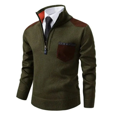 Gruby Dzianinowy Golf – Sweter z Półzamkiem