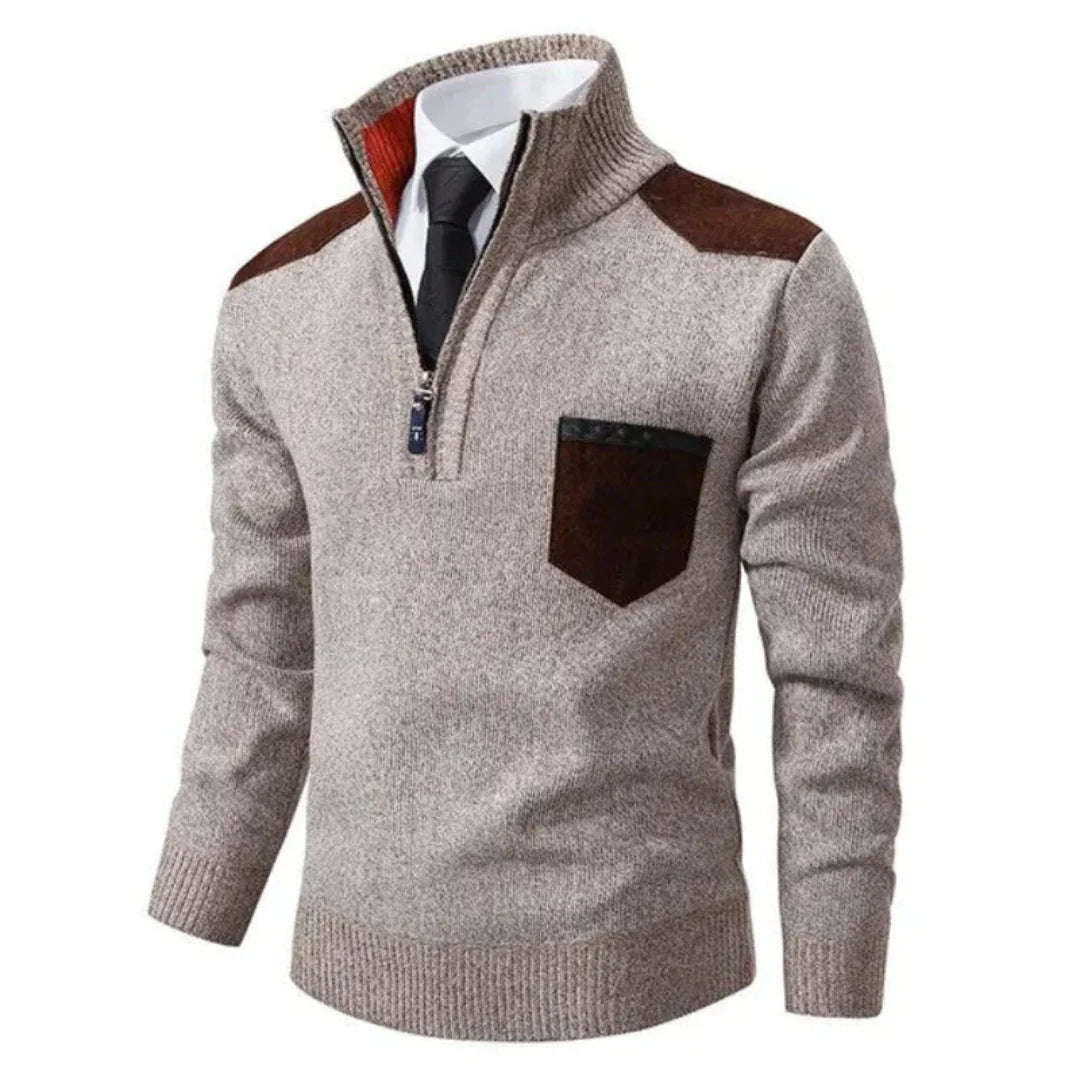Gruby Dzianinowy Golf – Sweter z Półzamkiem