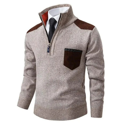 Gruby Dzianinowy Golf – Sweter z Półzamkiem