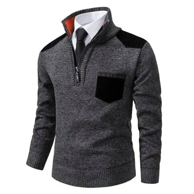 Gruby Dzianinowy Golf – Sweter z Półzamkiem
