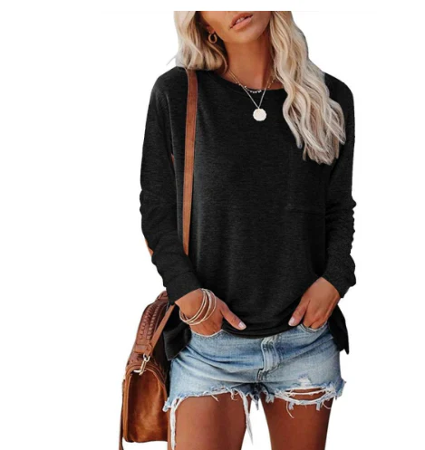 Modna Bluza Oversize Z Okrągłym Dekoltem