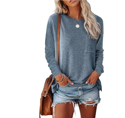 Modna Bluza Oversize Z Okrągłym Dekoltem