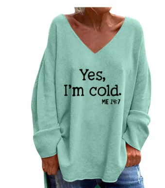 Sweter Oversize Z Eleganckim Dekoltem V