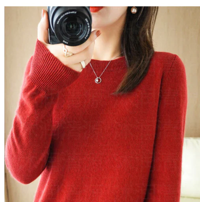 Modny Sweter z Długim rękawem | Okrągły dekolt