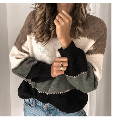 Długi Rękaw Vintage Sweter Dzianinowy | Modny I Przytulny