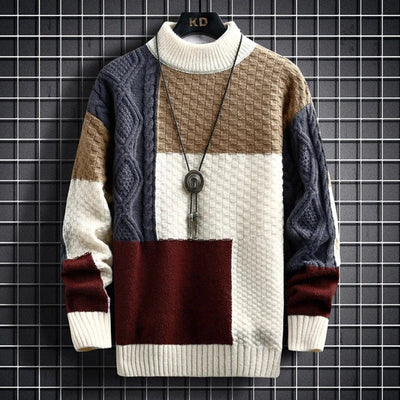Sweter z Diamentowym Wzorem – Sweter z Okrągłym Dekoltem