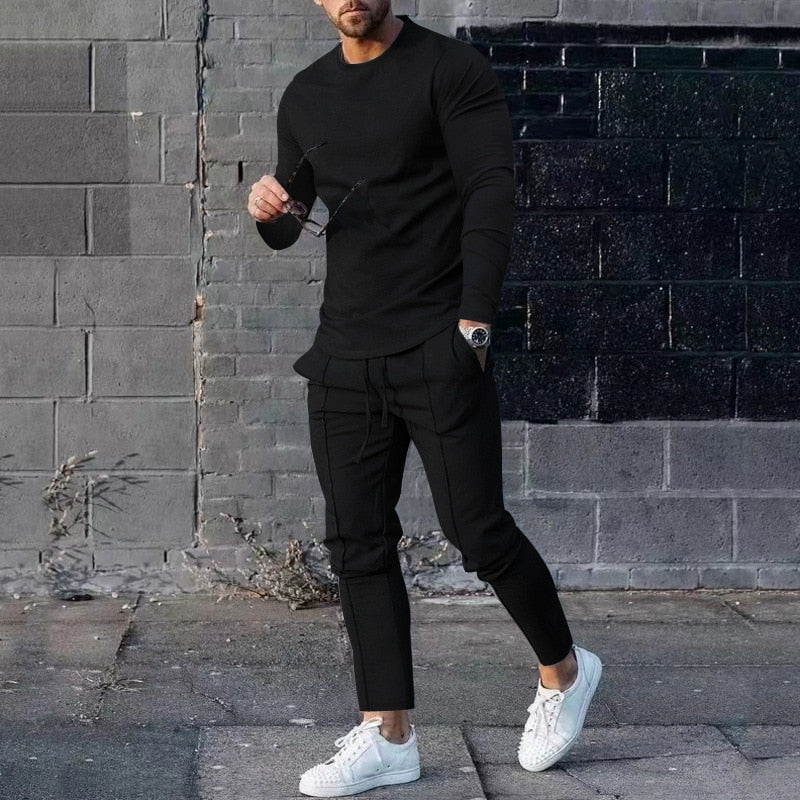 Zestaw Sportowy – Dres z Bluzą z Długim Rękawem i Spodniami do Joggingu
