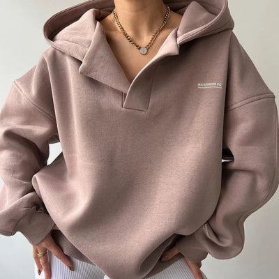 Luźna Bluza Oversize – Z Kapturem i Długim Rękawem