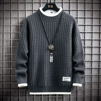 Sweter z Diamentowym Wzorem – Sweter z Okrągłym Dekoltem