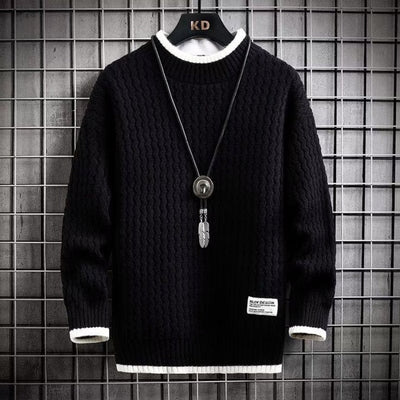 Sweter z Diamentowym Wzorem – Sweter z Okrągłym Dekoltem