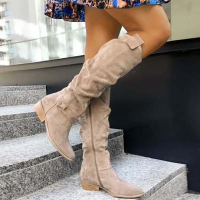 Kowbojki Za Kolano | Modne I Stylowe Zamszowe Buty