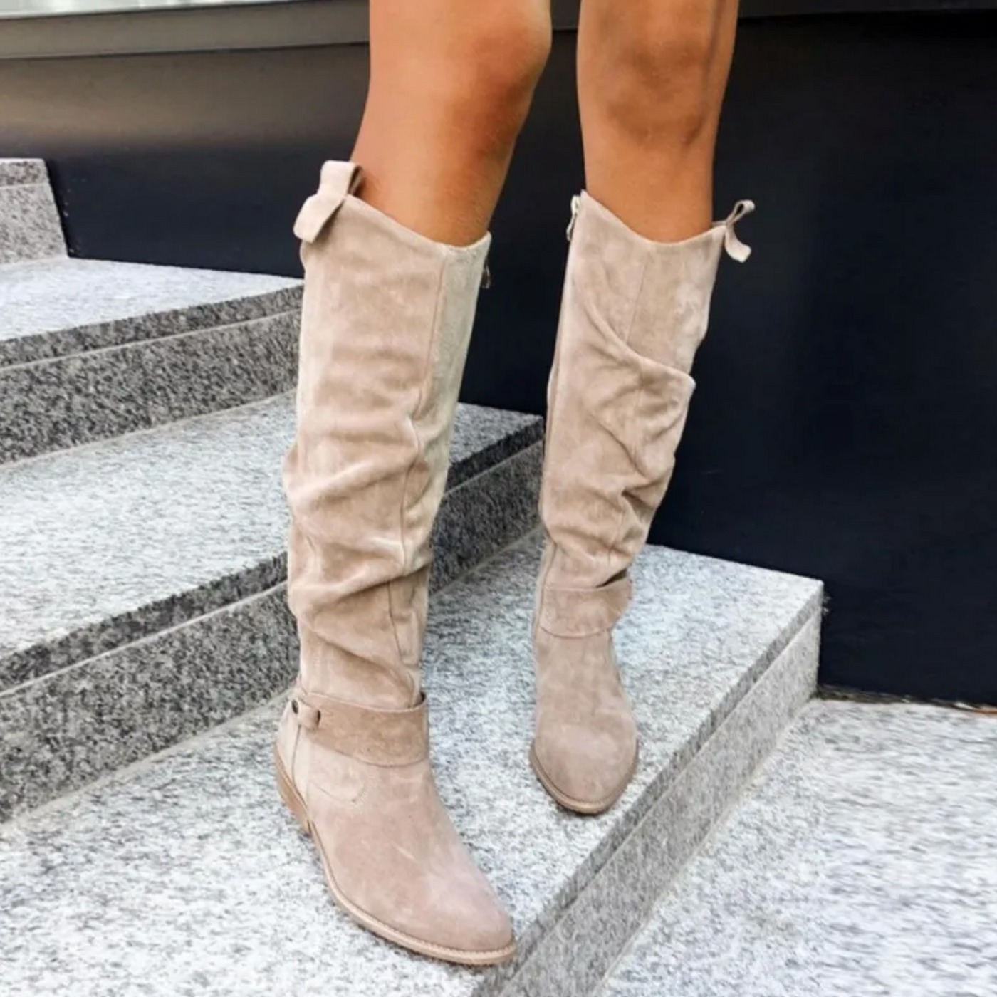 Kowbojki Za Kolano | Modne I Stylowe Zamszowe Buty