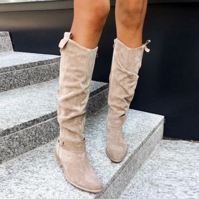 Kowbojki Za Kolano | Modne I Stylowe Zamszowe Buty