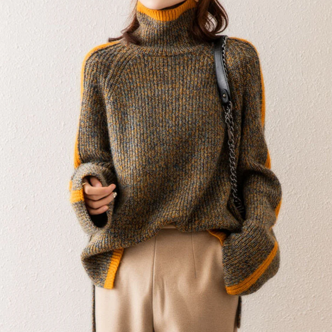 Ciepły Dzianinowy Sweter | Oversize Styl