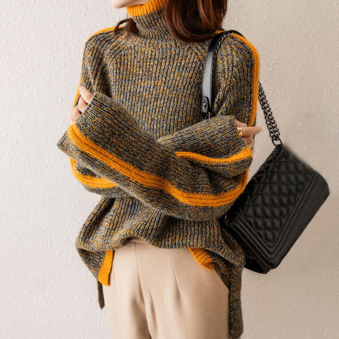 Ciepły Dzianinowy Sweter | Oversize Styl