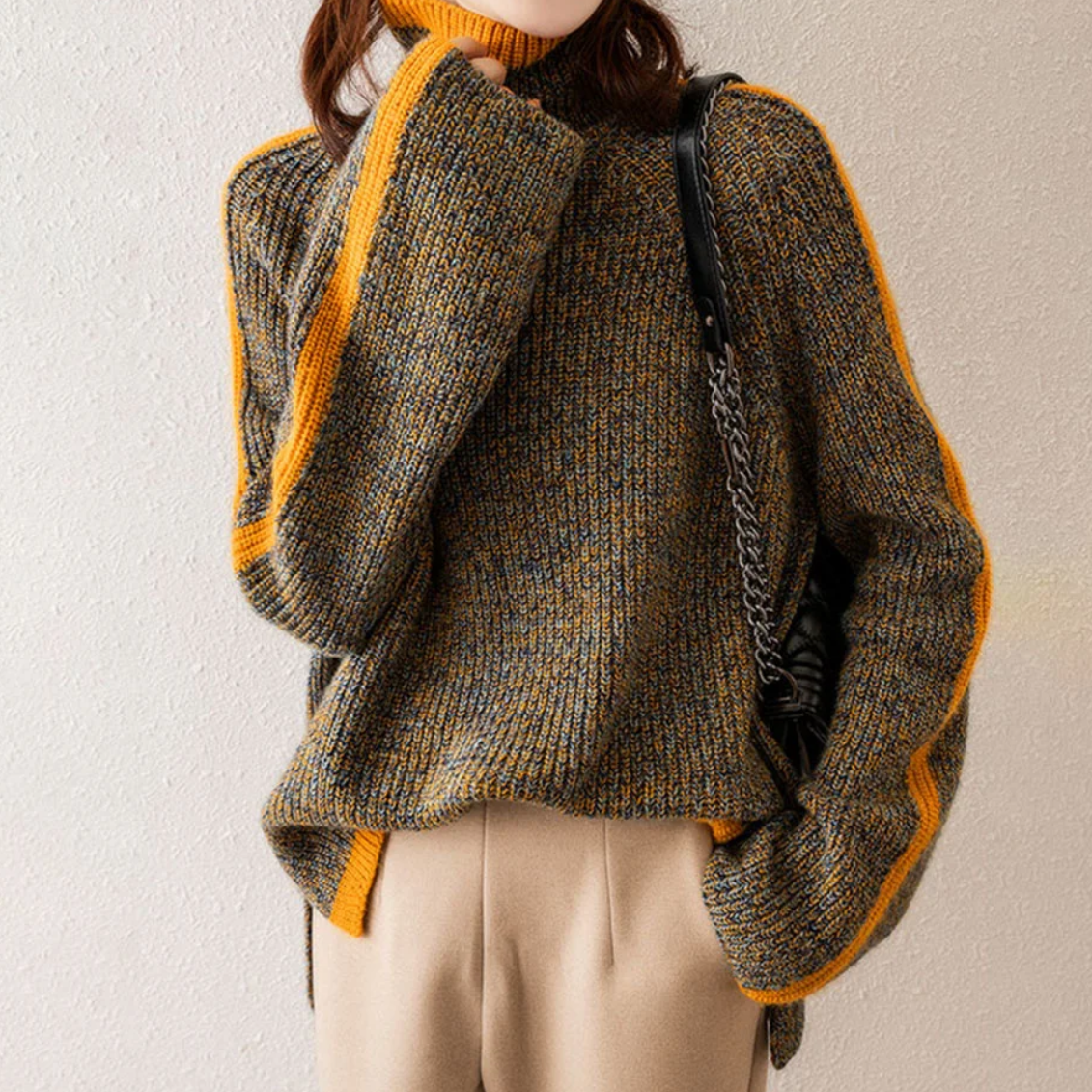 Ciepły Dzianinowy Sweter | Oversize Styl